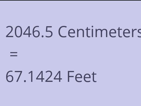 2046.5 CM TO FEET