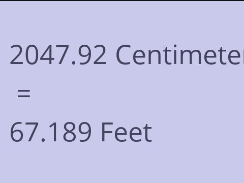 2047.92 CM TO FEET