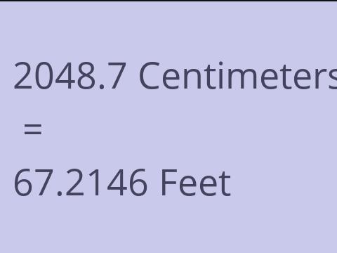 2048.7 CM TO FEET