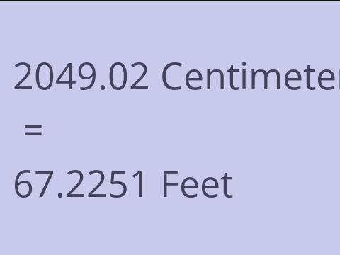 2049.02 CM TO FEET