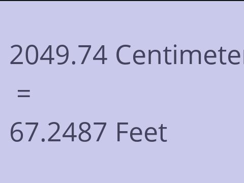 2049.74 CM TO FEET