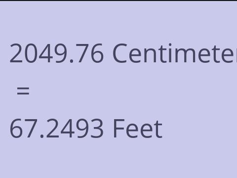 2049.76 CM TO FEET