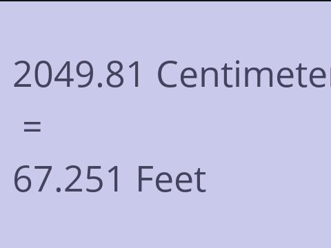 2049.81 CM TO FEET