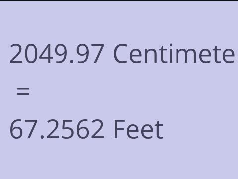 2049.97 CM TO FEET
