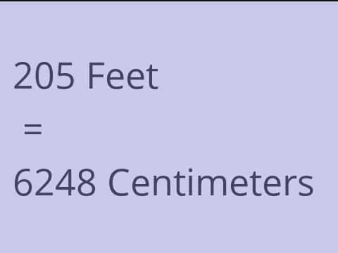 205 FEET TO CM