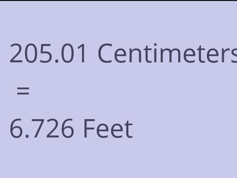 205.01 CM TO FEET