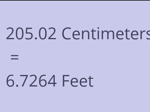 205.02 CM TO FEET