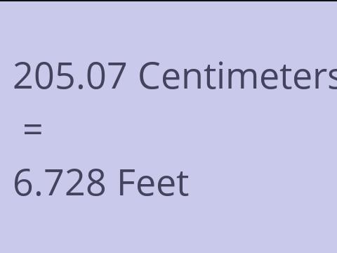 205.07 CM TO FEET