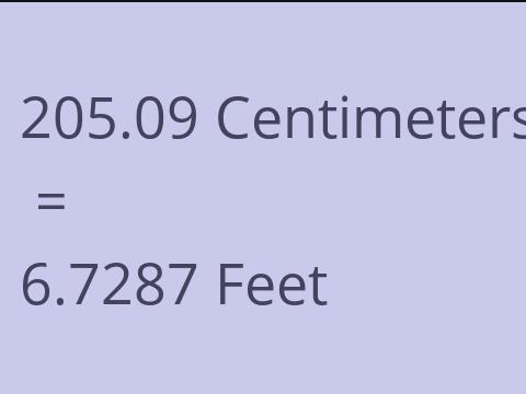 205.09 CM TO FEET