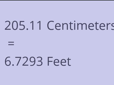 205.11 CM TO FEET