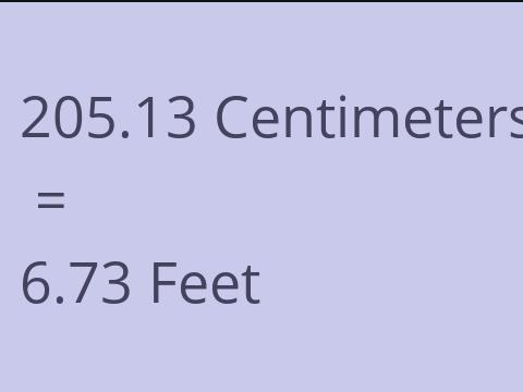 205.13 CM TO FEET