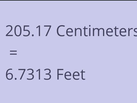 205.17 CM TO FEET