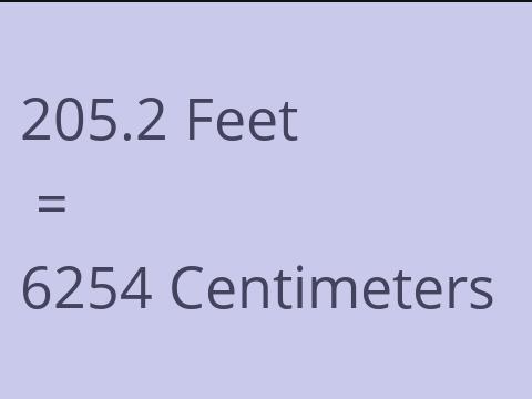 205.2 FEET TO CM