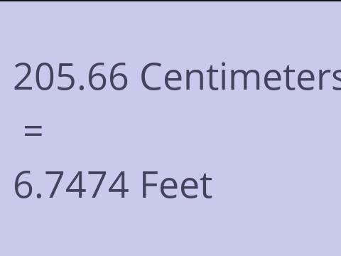 205.66 CM TO FEET