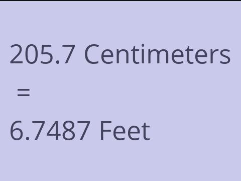 205.7 CM TO FEET