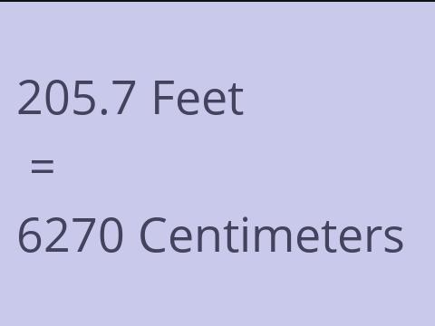 205.7 FEET TO CM