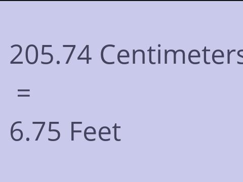 205.74 CM TO FEET