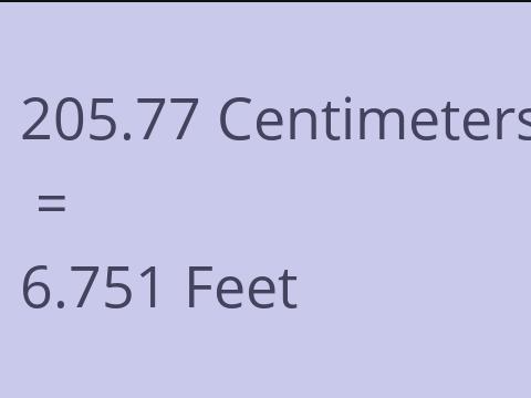 205.77 CM TO FEET