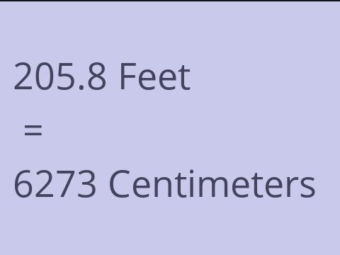 205.8 FEET TO CM