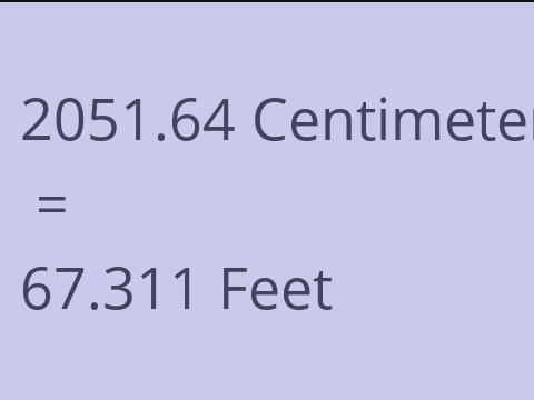 2051.64 CM TO FEET