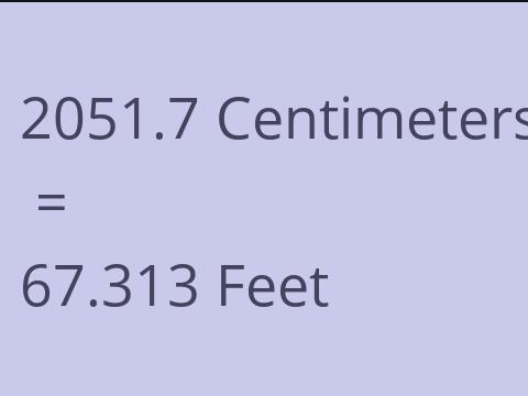 2051.7 CM TO FEET