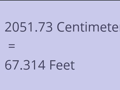 2051.73 CM TO FEET