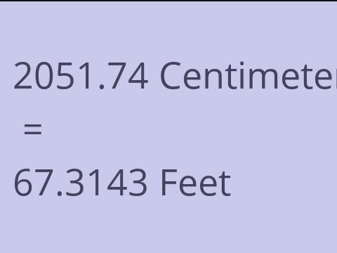 2051.74 CM TO FEET