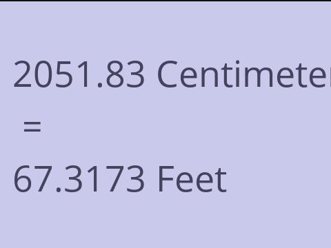 2051.83 CM TO FEET