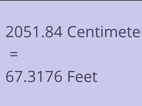 2051.84 CM TO FEET