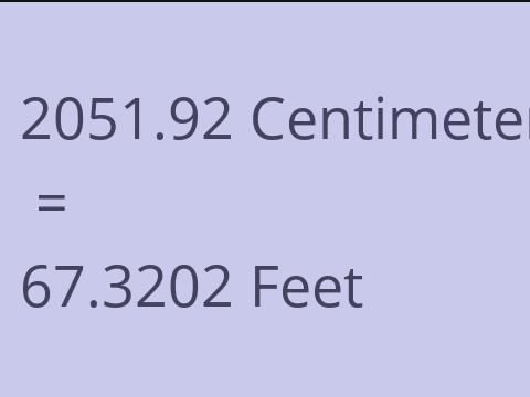 2051.92 CM TO FEET