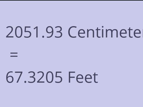 2051.93 CM TO FEET