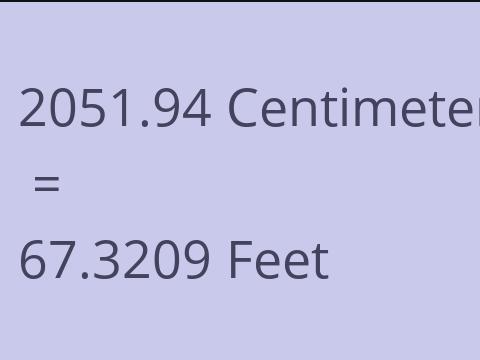 2051.94 CM TO FEET