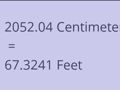 2052.04 CM TO FEET