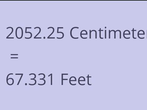 2052.25 CM TO FEET