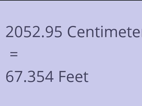 2052.95 CM TO FEET