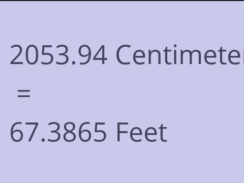 2053.94 CM TO FEET