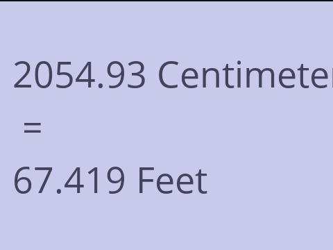 2054.93 CM TO FEET