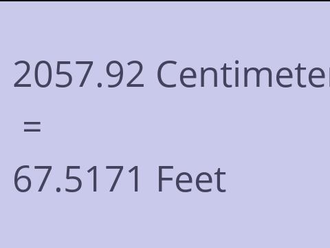 2057.92 CM TO FEET