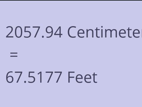 2057.94 CM TO FEET