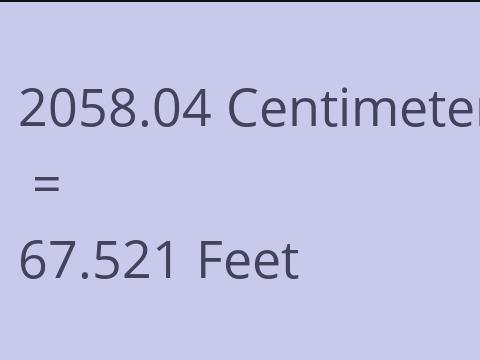 2058.04 CM TO FEET