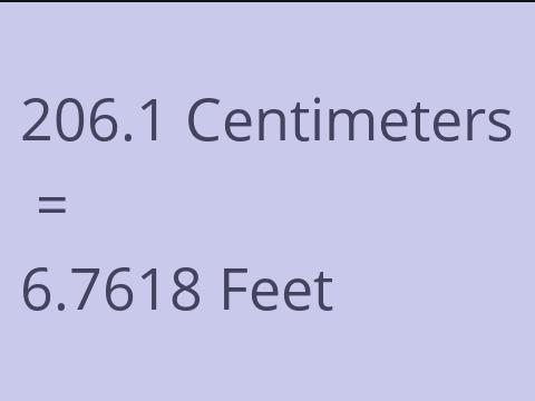 206.1 CM TO FEET