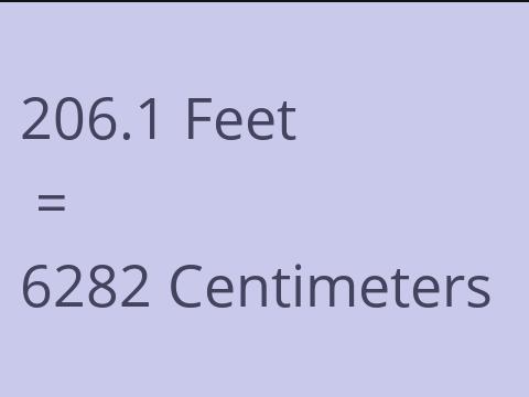 206.1 FEET TO CM