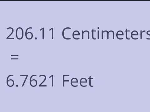 206.11 CM TO FEET