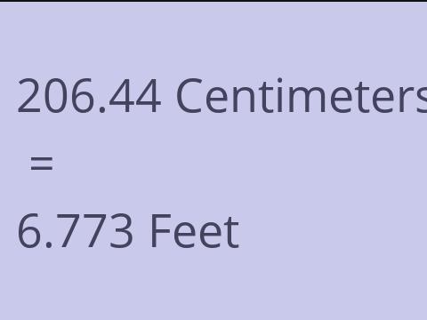 206.44 CM TO FEET