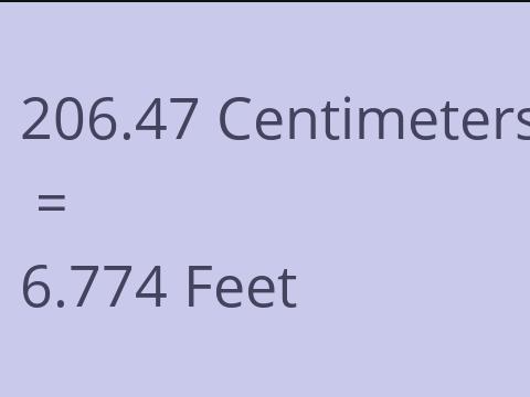 206.47 CM TO FEET