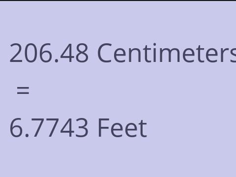 206.48 CM TO FEET