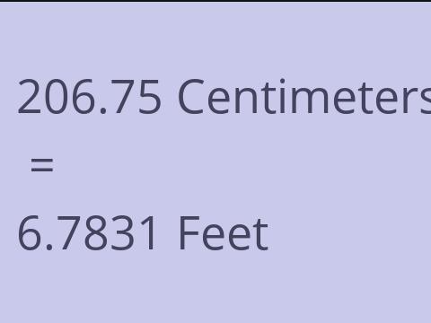 206.75 CM TO FEET