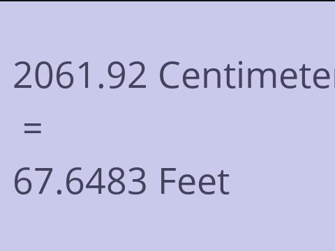 2061.92 CM TO FEET