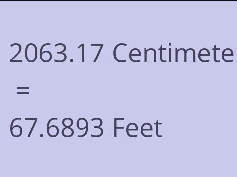 2063.17 CM TO FEET