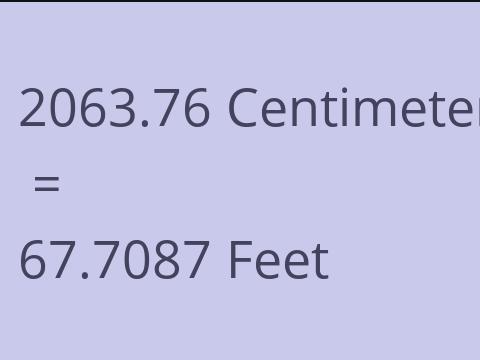 2063.76 CM TO FEET